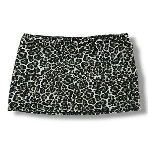 Leopard Swim Skirt Women's XL Y2K Resort Beach Pool Mob Wife Animal Print Summer